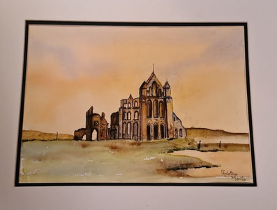 Christine M, Whitby Abbey, watercolour & ink pen.jpg